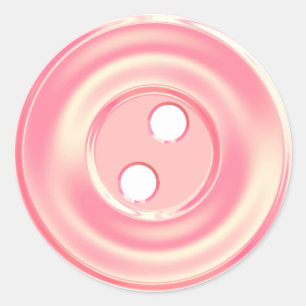 classic sewing button cute pink classic round sticker