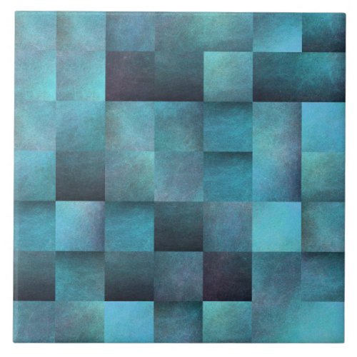 Classic Shades of Blue Squares  Ceramic Tile