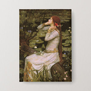 Classic Shakespeare Ophelia Pond Lily Fine Art Button