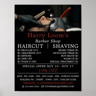 Classic Shave, Men's Barbers Advertising Poster