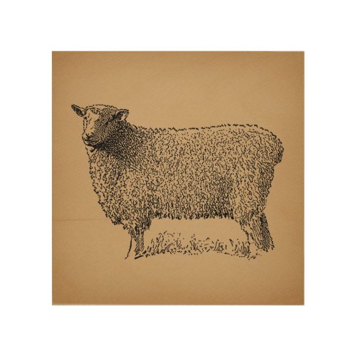 Classic Sheep Art Illustration Antique Farm Animal