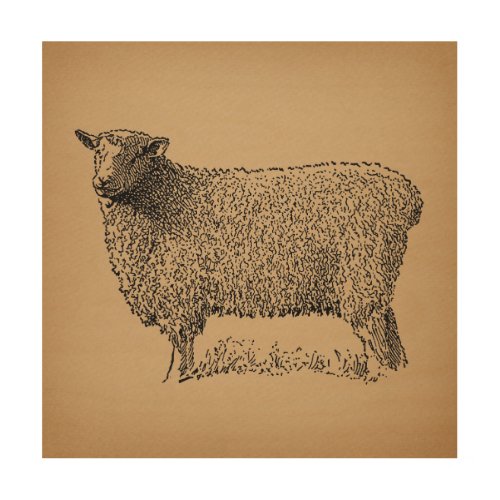 Classic Sheep Art Illustration Antique Farm Animal