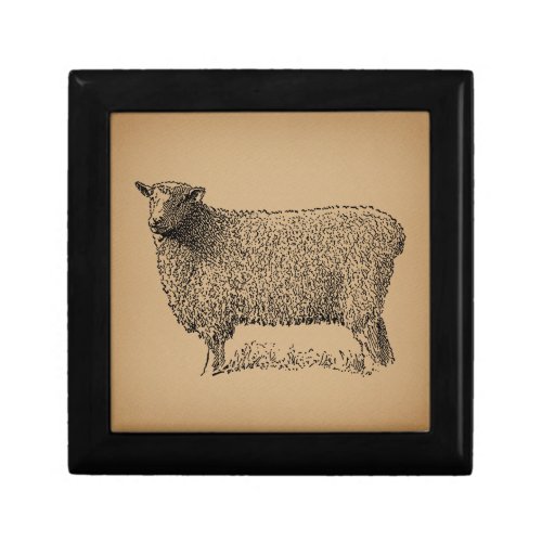 Classic Sheep Art Illustration Antique Farm Animal Gift Box