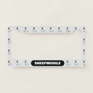 Classic sheep pattern gray watercolor license plate frame