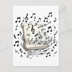 Classic Sheet Music Score Book Postcard