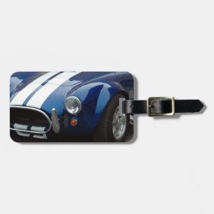 classic shelby sports car luggage tag
