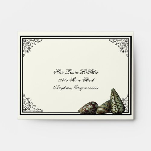 Classic Shells Wedding Invite _ Matching Envelope