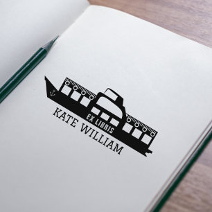 Classic Ship Custom ex libris Self-inking Stamp