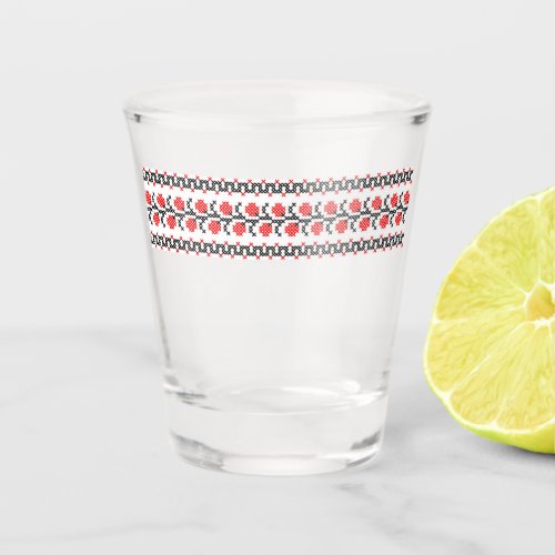 Classic shots with a bright and colorful pattern  shot glass