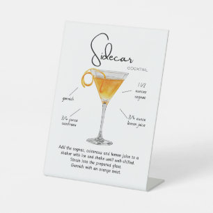 Classic Sidecar Cocktail Pedestal Sign
