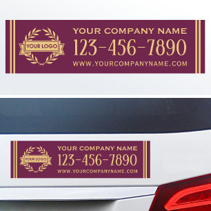 Classic Sign Logo Plum Gold Bumper Car Magnet
