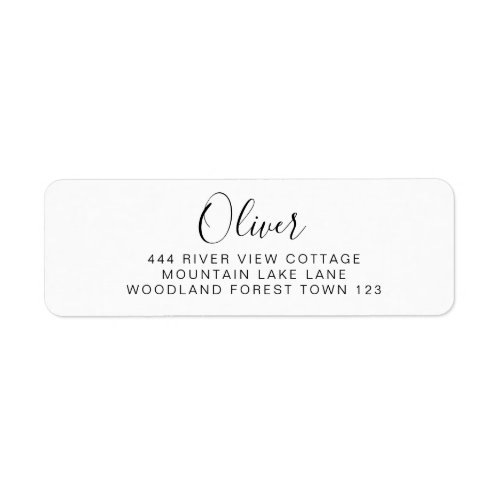 Classic Signature Black White Elegant Plain Simple Label