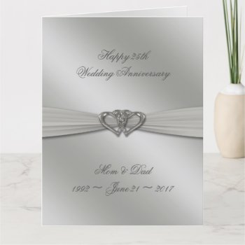 Classic Silver 25th Wedding Anniversary 8.5x11 Card by CreativeCardDesign at Zazzle