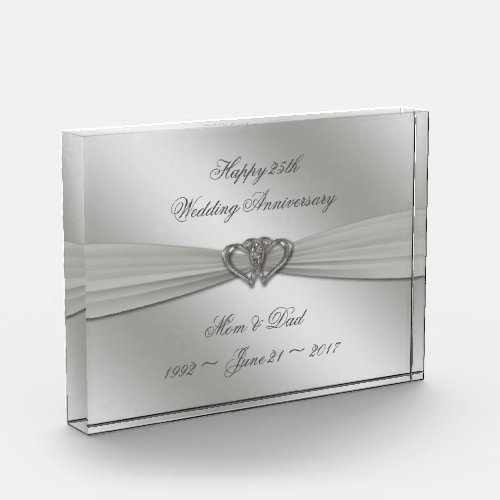 Classic Silver 25th Wedding Anniversary Award