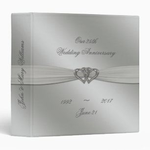 Classic Silver 25th Wedding Anniversary Binder