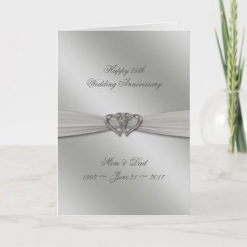 Classic Silver 25th Wedding Anniversary Card by CreativeCardDesign at Zazzle