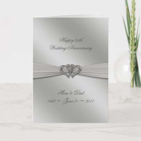 Classic Silver 25th Wedding Anniversary Card