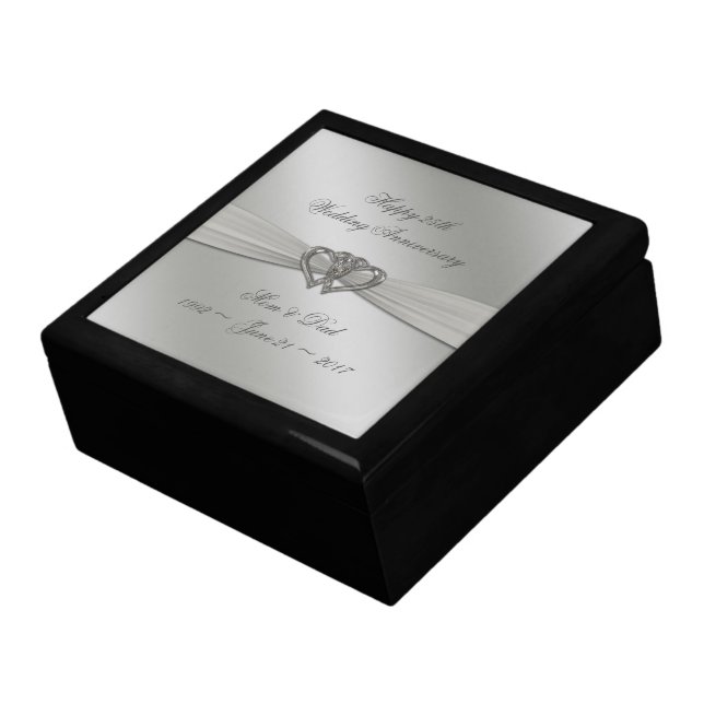 Classic Silver 25th Wedding Anniversary Gift Box (Side)