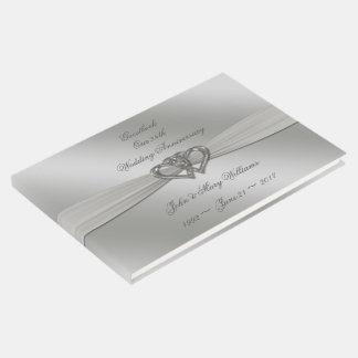 Classic Silver 25th Wedding Anniversary Guestbook