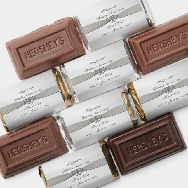 Classic Silver 25th Wedding Anniversary Hershey's  Miniatures (Assorted)
