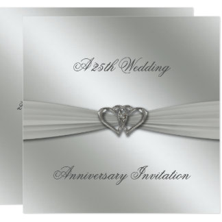 Classic Silver 25th Wedding Anniversary Invite