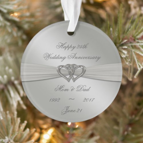 Classic Silver 25th Wedding Anniversary Ornament