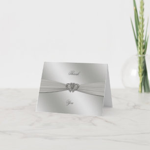 Classic Silver 25th Wedding Anniversary Thank You Card