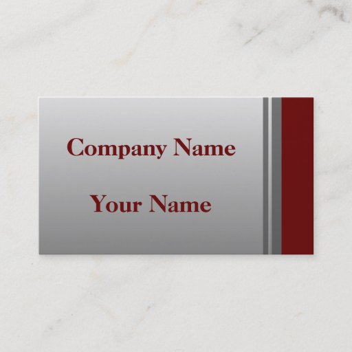 Customizable Classic Silver And Red Business Cards