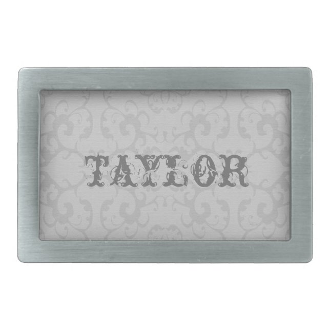 Classic Silver Buckle - Personalize w/Name Belt Buckle (Front)
