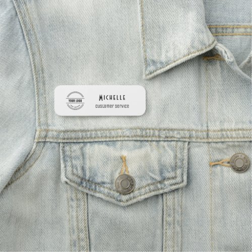 Classic Silver Business Logo Name Tag
