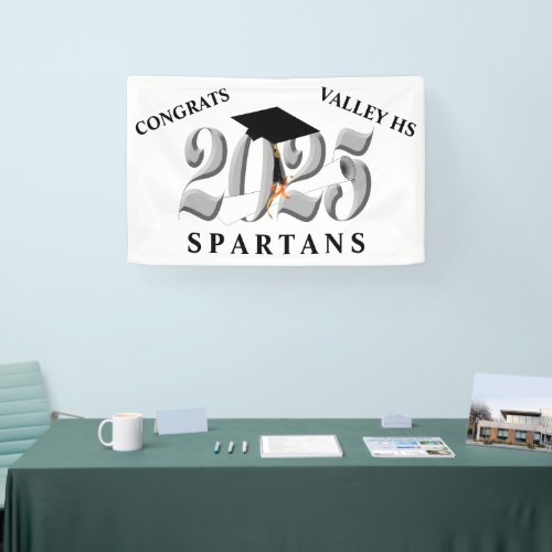 Classic Silver Class of 2025 Graduation Banner