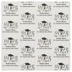 Classic Silver Class of 2025 Graduation Fabric