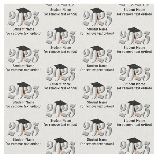Classic Silver Class of 2025 Graduation Fabric