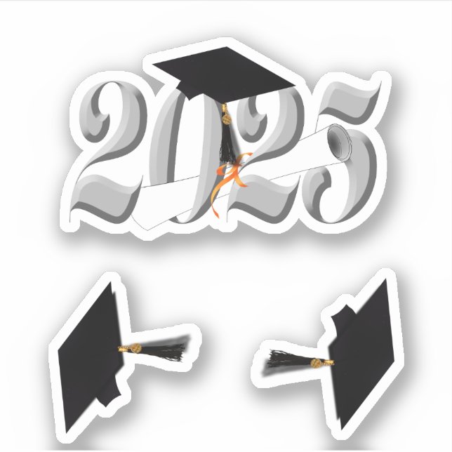 Classic Silver Class of 2025 Sticker (Front)
