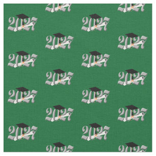 Classic Silver Class of 2027 Graduation Fabric