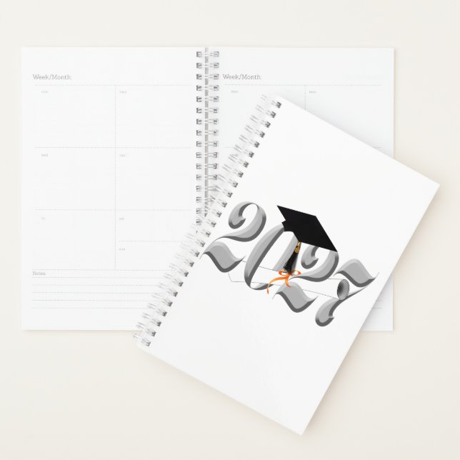 Classic Silver Class of 2027 Graduation Planner (Display)