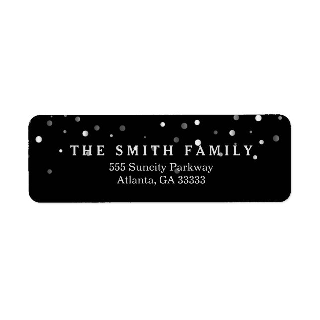 Classic Silver Dots Black Modern Label (Front)