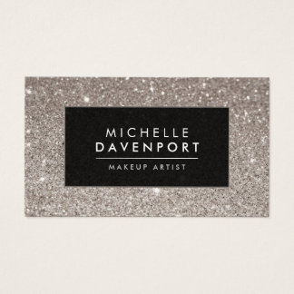 Classic Silver Glitter Makeup Artist Business Card