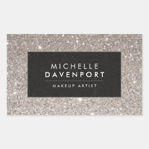 Classic Silver Glitter Makeup Artist Stickers