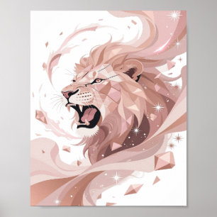 Classic Silver LION KING Bold Design Poster