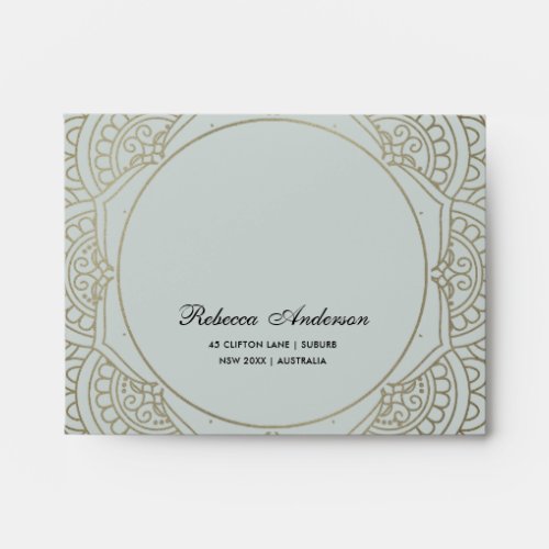 CLASSIC SILVER ORNATE GREY RSVP RETURN ADDRESS ENVELOPE