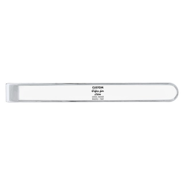 Classic Silver Plated Tie Bar Custom Gifts for Him (Front)