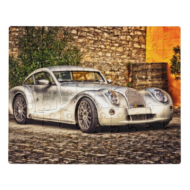 Classic Silver Sports Car Jigsaw Puzzle (Puzzle Horizontal)