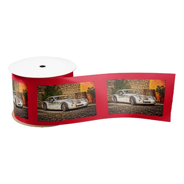 Classic Silver Sports Car Satin Ribbon (Spool)