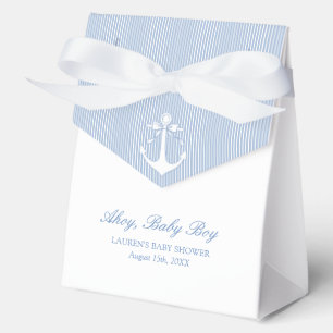 Classic Simple Ahoy Baby Boy Nautical Shower Favor Boxes