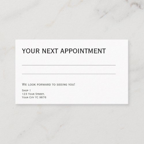Classic simple Appointment Card with your logo