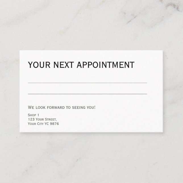 Classic simple Appointment Card, with your logo Card (Front)