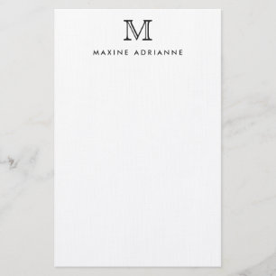 Classic Simple Basic Modern Monogram Initial Stationery