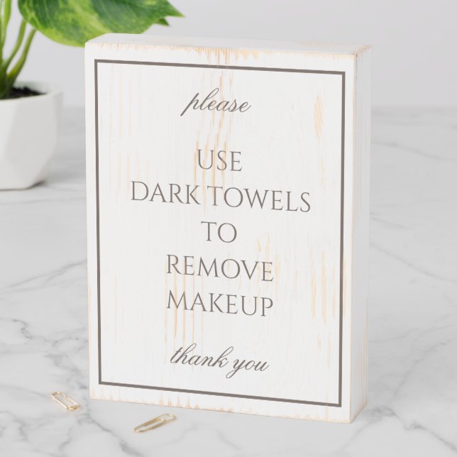 Classic Simple Bathroom Makeup Towel Wood Box (In Situ Vertical)