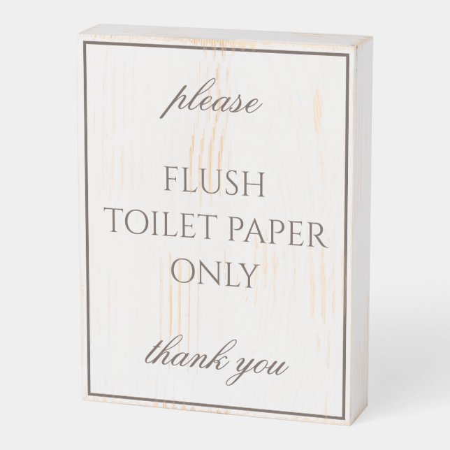 Classic Simple Bathroom Septic Wood Sign (Angled Vertical)